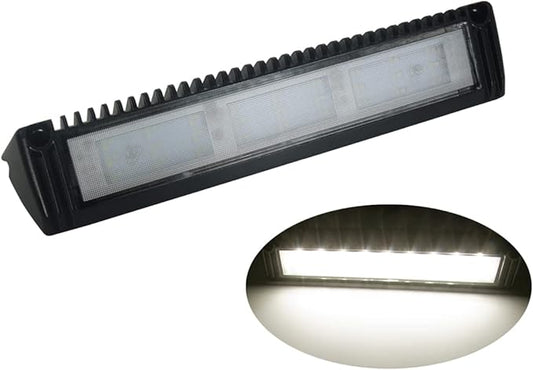 Raycharm 13" RV Exterior LED Flood Light Fixture, 40° Down Angle Beam, 4000K Natural-White, 12V/24V DC, High Lumen Output Low Current Draw, Aluminum Housing Black Finish, 1-Pack