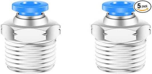 12mm Push to Connect Fittings Air Fittings,CEKER 12mm x 1/2" NPT Male Thread Air Lines Quick Connect Fittings Pneumatic Fitting 12mm Tubing Fitting Push in Connector Air Hose Fittings 5Packs