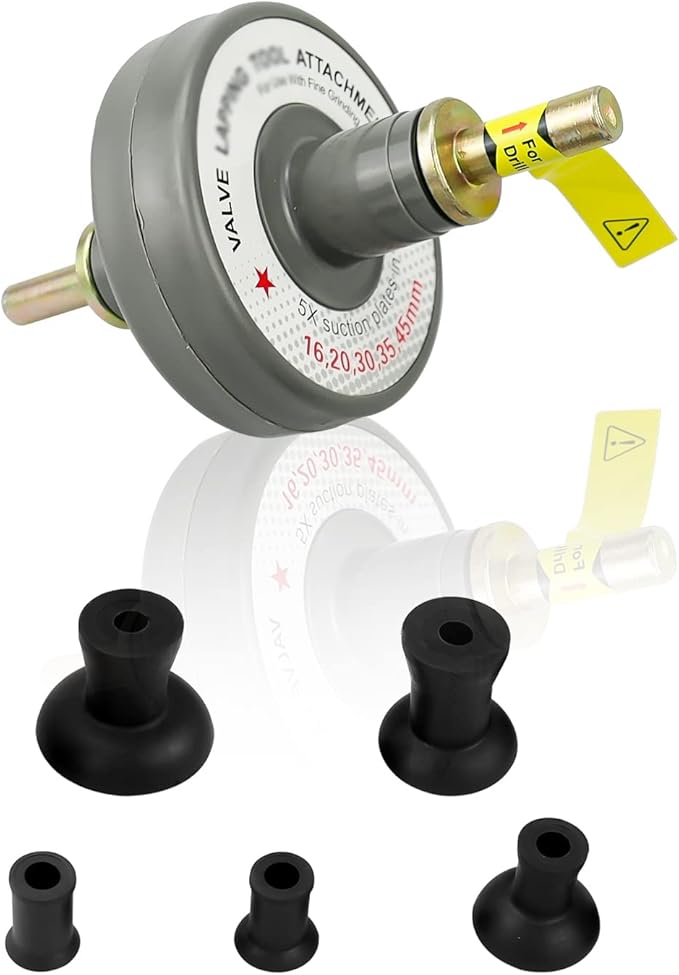Valve Lapping Tool Kit Small Engine Valve Lapping Tool Attachment for Automobiles Motorcycles Atvs and Small Engines with 4 Suction Plates