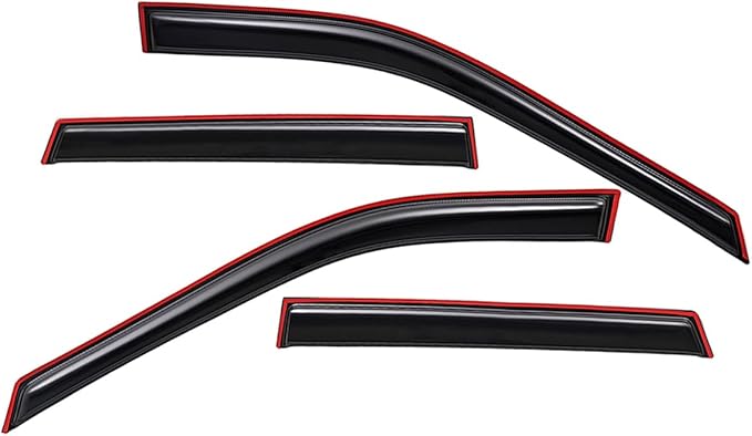 Lightronic Extra Durable Clip-on in-Channel Auto Vent Window Visor, Fit 2021-2025 Nissan Rogue (EXCLUDES Rogue Sport), UV Protection Rain Guard, Original Wind Deflector No-Drill Install, Smoke, 4Pcs