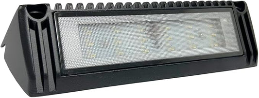 9 Inch LED RV Exterior Light, Work Scene Lighting Fixture, 12V/24V DC, 6000K Cool White, Down Angle Flood Beam, for Truck Boat Trailer Camper Van, Black Finish Aluminum Housing, 1 Pack