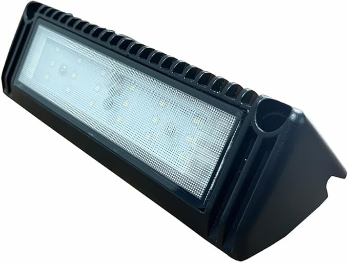 RV LED Porch Exterior Lights, 9 inch Down Angle Flood Beam Awning Utility Light, 3000K Warm-White 12V/24V DC 1800 Lumen, Black Finish Aluminum Housing, for RVs Trailers Campers, 1 Pack