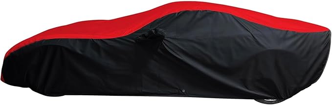 C6 Corvette Car Cover - Custom Fit Outdoor/Indoor Protection Ultraguard Plus 300 Denier Water Resistant for 2005-2013 C6, Z06, ZR1, Grand Sport Corvettes (Red/Black)
