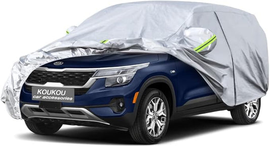 Koukou 6 Layers Car Cover Custom Fit Kia Seltos from 2019 to 2025, Waterproof All Weather for Automobiles, Sun Rain Dust Snow Protection. (Ships from US Warehouse, Arrive Within 3-7 Days)