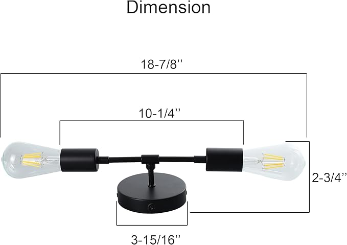 12V Wall Sconce Lighting with 2 Bulbs, 12V Bathroom Vanity Light Fixture for RV, Motorhome, Camper