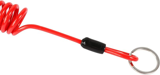 FizLig 4ft Breakaway Trailer Cable 1 Pack - Coiled Spring Wire, Emergency Brake Safety Cable for RV Camper 5th Wheel Trailer Towing Accessories