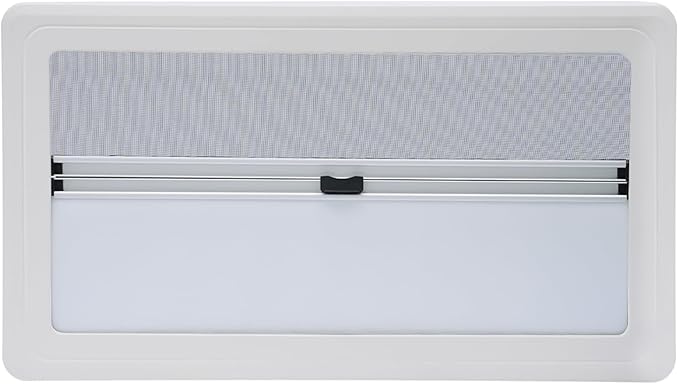 900 × 500 mm(35.4 × 19.7In) RV Caravan Camper Windows Replacement, Top Hinged Push Out Window Trailer External Push Window RV Trailer Vent Hatch Skylight