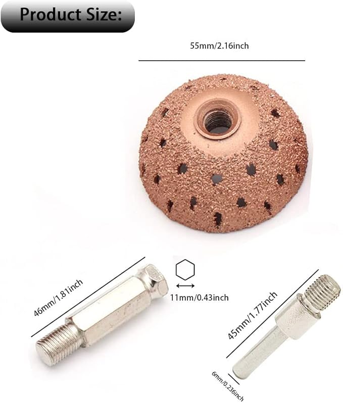 Tire Wheel Repair Patch Tools Kit Tire Buffer Wheels 55mm Tungsten Steel Buffing Wheel with Tire Patch Roller Scraping Cutter for Car Tire Grinding Polishing Accessories Kit