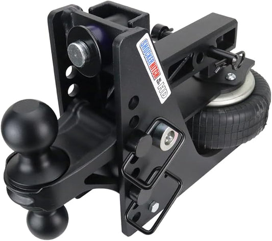 Shocker HD Max Air Hitch & Combo Ball, Fits 2" Hitch Black Combo 2" & 2-5/16" Balls