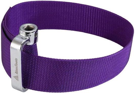 Oil Filter Wrench Strap, Nylon Heavy Duty Removal Tool, Fits into Tight Areas, Non Slip Adjustable Band for Diesel, Truck, Automotive Accessories, Up to 9"(229mm), Purple