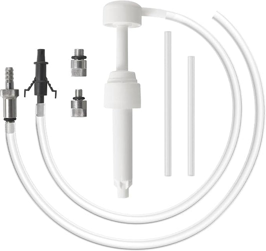 Thorstone Lower Unit Gear Oil Pump for Quart Bottles, Includes 3rd Hand Adapter, 3/8 Inch Swivel Adapter, 8mm 10mm Adapters, Long Fill Hoses, Transmission and Differential Fluid