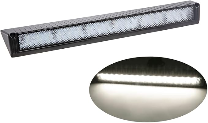 Raycharm 22.4" RV Exterior LED Porch Light Fixture, 40° Down Angle Flood Beam, 4000K Natural-White, 12V/24V DC, High Lumen Output Low Current Draw, Aluminum Housing Black Finish, 1-Pack