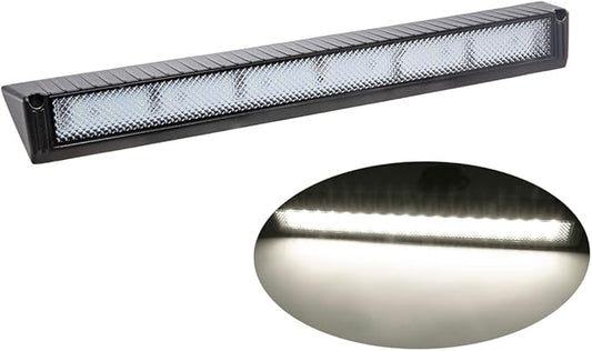 Raycharm 22.4" RV Exterior LED Porch Light Fixture, 40° Down Angle Flood Beam, 4000K Natural-White, 12V/24V DC, High Lumen Output Low Current Draw, Aluminum Housing Black Finish, 1-Pack