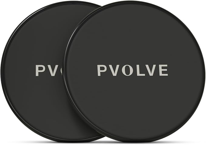 PVOLVE Gliding Discs for Home Workouts Exercise and Fitness Equipment to Use on Carpet Wood and Floor to Sculpt Your Core - Strengthen Legs While Lifting and Tightening The Butt