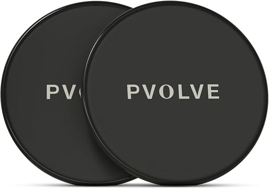 PVOLVE Gliding Discs for Home Workouts Exercise and Fitness Equipment to Use on Carpet Wood and Floor to Sculpt Your Core - Strengthen Legs While Lifting and Tightening The Butt