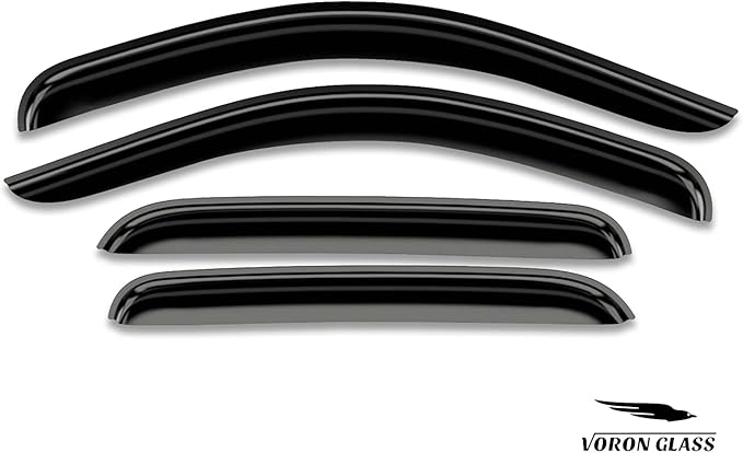 Voron Glass Tape-on Extra Durable Rain Guards for Trucks Chevrolet (Chevy) Silverado/GMC Sierra 2007-2013 Crew Cab, Window Deflectors, Vent Window Visors, 4 Pieces - 120003