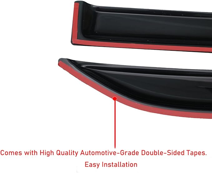 Lightronic Extra Durable Outside-Mount Auto Vent Window Visor, Fits 2009-2017 Chevrolet Traverse, UV Protection Rain Guard, Original Wind Deflector, No-Drill Easy Install, Dark Smoke, 4-Pcs