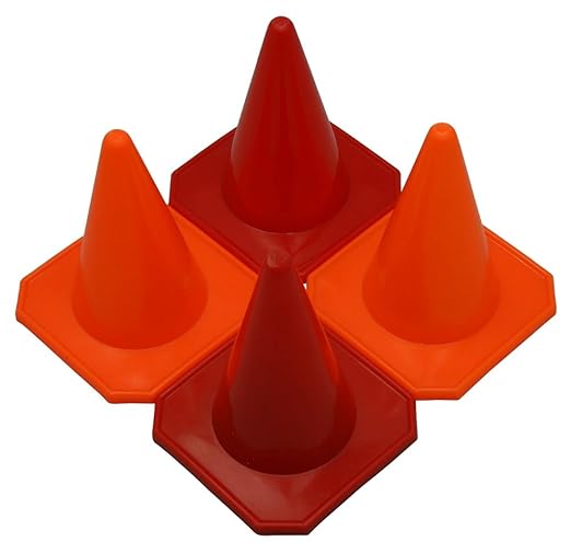 Bluedot Trading 4” Plastic Sports Cones | Agility Cones Games, RC Racing, Outdoor Activities, Soccer Training, Party Games & Decorations - Orange & Red Cones – Set of 30