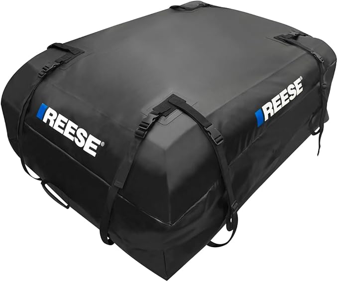 Reese 59006 Waterproof Rooftop Cargo Carrier Bag for Cars, SUVs or Trucks with/Without Roof Racks, 15 Cubic Feet, Heavy Duty 840D Abrasion-Resistant PVC Fabric with Anti-Slip Mat