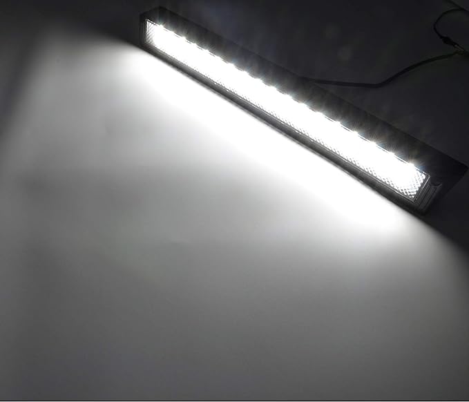 Raycharm 22.4" RV Exterior LED Porch Lighting Fixture, 40° Down Angle Flood Beam, 6000K Cool-White, 12V/24V DC, High Lumen Output Low Current Draw, Aluminum Housing Black Finish, 1-Pack