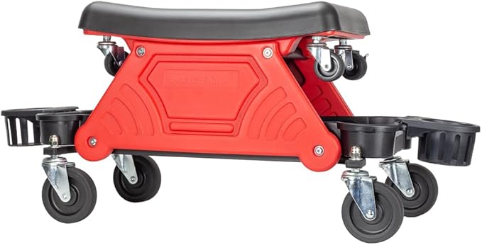 Maxshine 2-in-1 Modular Detailing Creeper Seat V2 | Rolling Creeper with Removable Cushion & Tool Tray | Heavy-Duty Polyethylene & Steel Frame, 4” Wheels | Complete Set (Black)