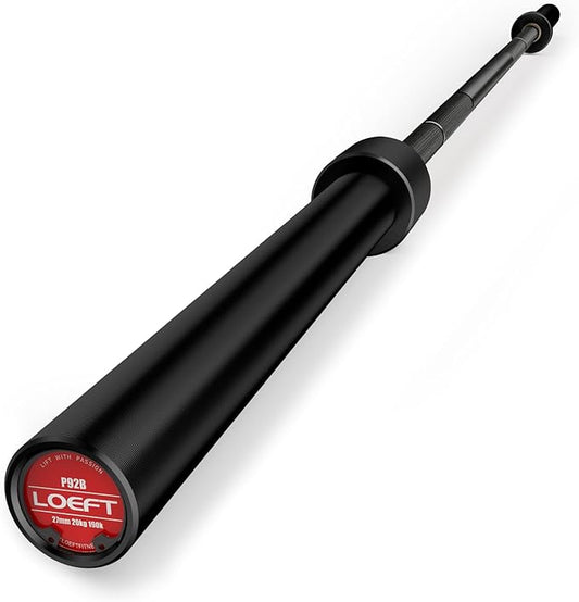 Professional Powerlifting Deadlift Barbell, 92in 27MM Olympic Barbell for Powerlifting, Deadlift Bar for 45lb 1500 lbs Weight Capacity 190K PSI, Enhanced Flex Weight Bar Fit 2" Weights