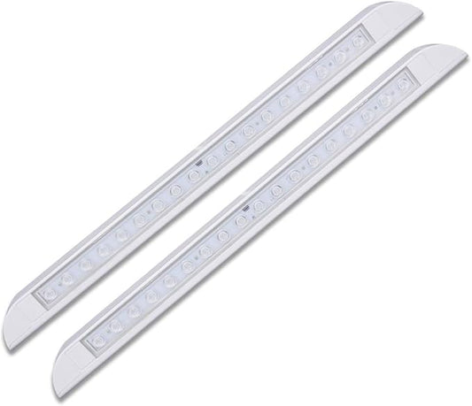 Raycharm 20" RV & Marine Boat LED Awning Porch Utility Light Fixture, 40° Down Angle Beam, 6000K Cool-White, 12V/24V DC, High Light-Output Low Ampere Draw, Waterproof White Finish, 2-Pack