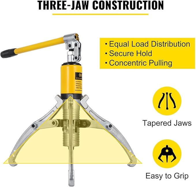 VEVOR Hydraulic Gear Puller, 15 Ton Max. Capacity Hydraulic Puller, 2 or 3 Jaws Bearing Hub Separator, 3.9"- 11.8" Hydraulic Puller Separator Tool for Pulling Hubs, Flanges, Gears, Bearings