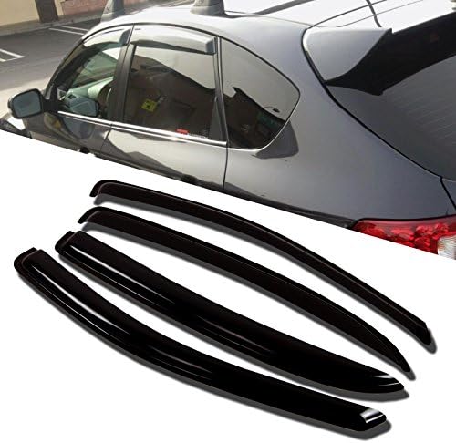 TuningPros WD-845 Tinted Smoke Out-Channel Window Visor Deflector Rain Guard 4-pc Set