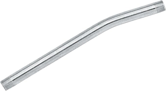 LUMAX LX-1424 Silver 6 inch Long 1/8" NPT Grease Gun Extension Pipe with a 30 Degree Angle. Zinc Plated, Corrosion-Resistant Finish; 1/8" NPT Male Threads on Both Ends