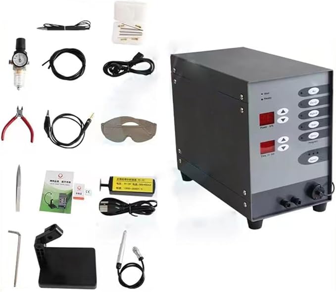 110V Automatic CNC Spot Welder, Full Set Argon Arc Welder Spot Welding Machine Pot Kit for Silver Jewelry Welding DIY Repair for Cobalt Chrome Alloy Hardware Workpiece