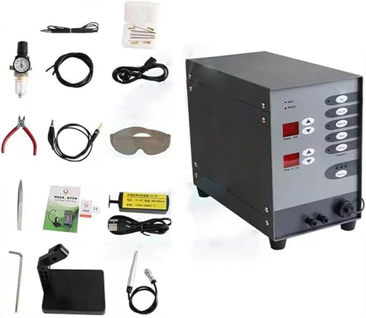 110V Automatic CNC Spot Welder, Full Set Argon Arc Welder Spot Welding Machine Pot Kit for Silver Jewelry Welding DIY Repair for Cobalt Chrome Alloy Hardware Workpiece