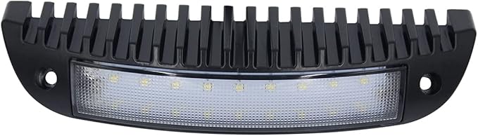 Raycharm 9.1" RV Low-Profile LED Awning Light Fixture, 40° Down Angle Focused Flood Beam, 6000K Cool-White, High Light-Output Low Ampere, Aluminum Housing Black Finish, 12V/24V, 1-Pack