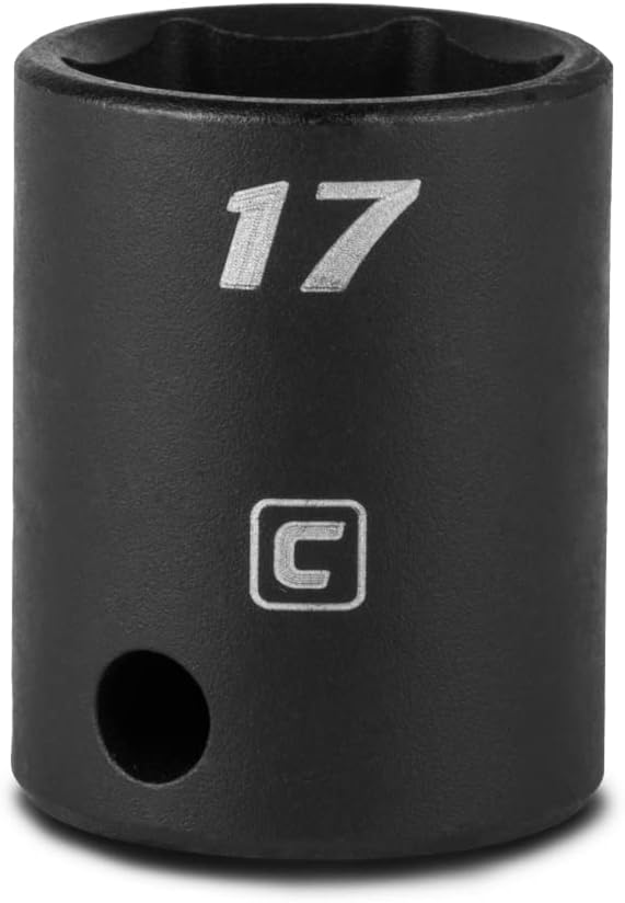 Capri Tools 17 mm Shallow Impact Socket, 3/8-Inch Drive, 6-Point, Metric