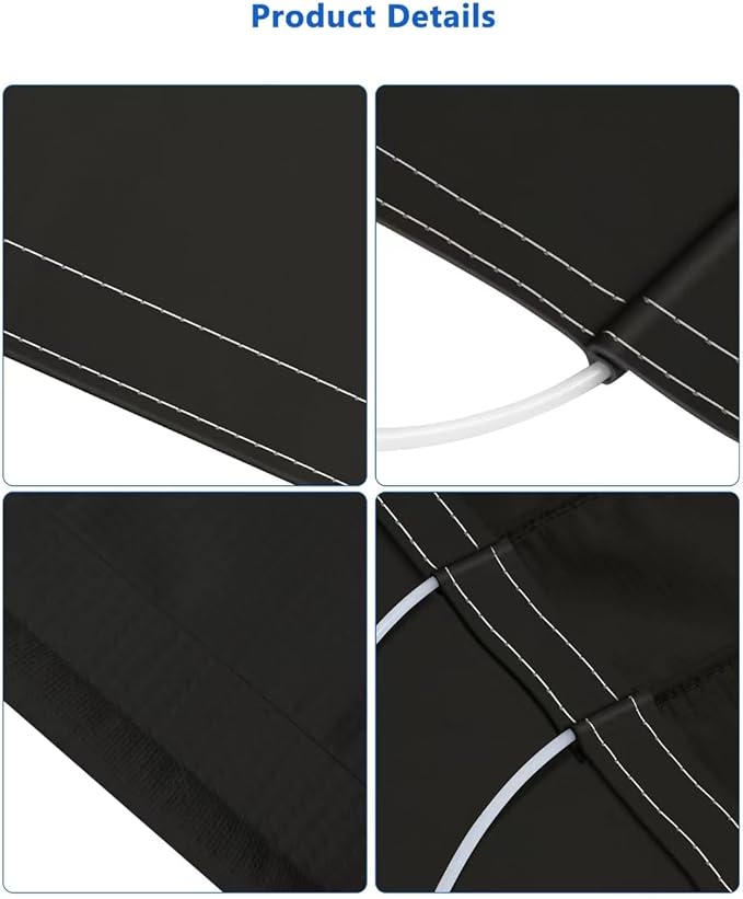 RV Awning Fabric Replacement, 18.5oz Heavy-Duty Weatherproof Vinyl Camper Awning Replacement Universal Outdoor Canopy for RV, Motorhome, Trailer Awnings (Black, 11'(Fabric 10'2"))