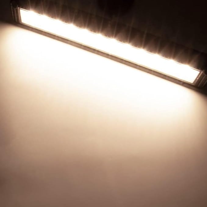 RV LED Porch Exterior Utility Lights, 18 inch Down Angle Flood Beam Awning Light, 3000K Warm-White 12V/24V DC 3600 Lumen, White Finish Aluminum Housing, for RVs Trailers Campers, 1 Pack