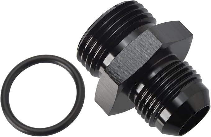 10AN Male Flare to 12AN ORB O-ring Boss Fuel Pump Rail Adapter Fitting Aluminum Black