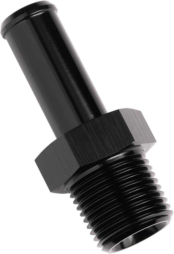 1/2 NPT Male to 5/8" Hose Barb Fitting Adapter Nipple Straight Aluminum Black