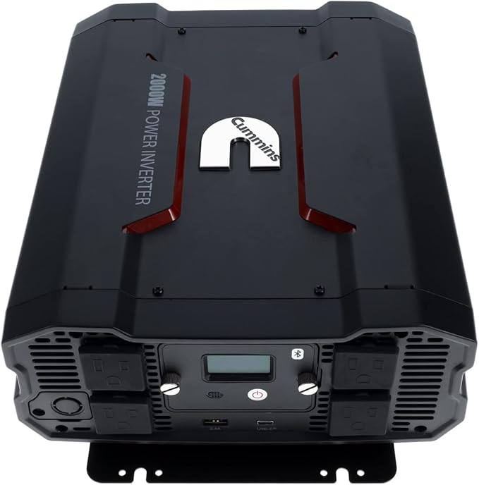 Cummins 2000 Watts Inverter Modified Sine Wave Truck Inverter 12 Volts to 110 Volts Four AC Outlets Two USB Ports (Plus Full Cable Kit) - CMN2000W - Inverters for Vehicles, Van Life, Camping