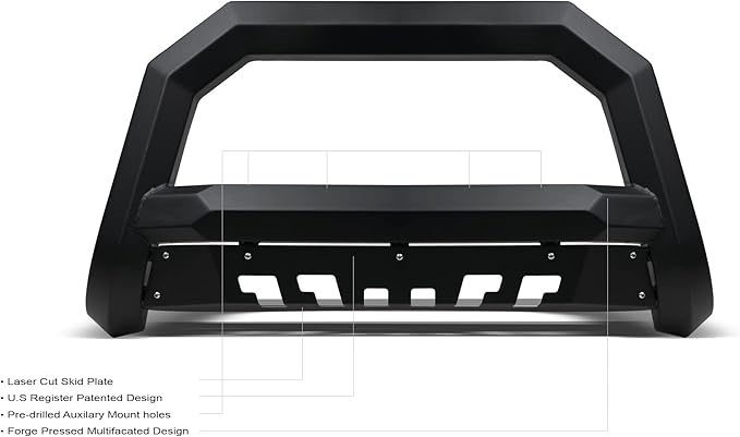 Armordillo 8712474 Rayden Series Bull Bar - Matte Black Fits 2020-2023 Chevy Silverado 2500 HD / 3500 HD