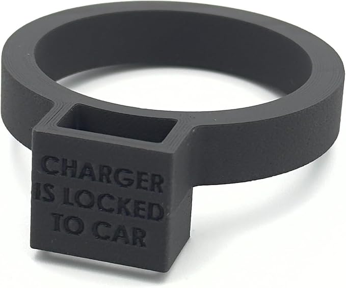 Door Dock for Tesla/J1772 Adapter for Model Y and Charger Locking Ring Bundle 2023-2025 (Black Carbon Fiber)