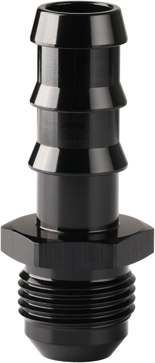 10AN Male Flare to 5/8 Hose Barb Straight Fitting Adapter Aluminum Black