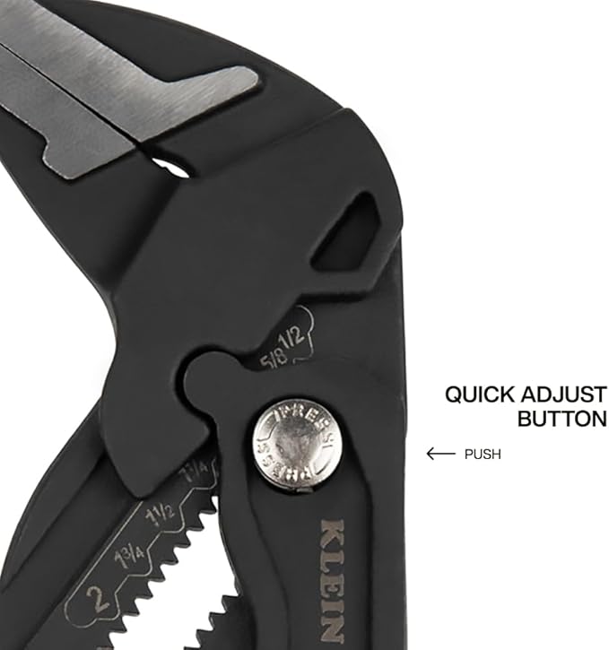 Klein Tools D53110 Compact Plier Wrench, High Leverage Multi-Use Adjustable Plier Wrench with Smooth Jaws, 10-Inch