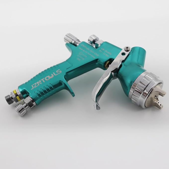 TE20 HVLP Air Spray Gun 1.3mm Nozzles, Car Paint Gun Sprayer,Forged Body, Anodised Finish，Paint Gun for Varnish and Top Coat, with Paint Sprayer Accessories (Blue)