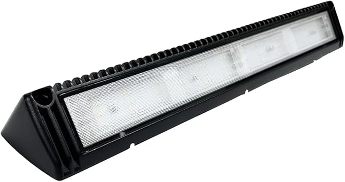 RV LED Porch Exterior Utility Lights, 18 inch Down Angle Flood Beam Awning Light, 3000K Warm-White 12V/24V DC 3600 Lumen, Black Finish Aluminum Housing, for RVs Trailers Campers, 1 Pack