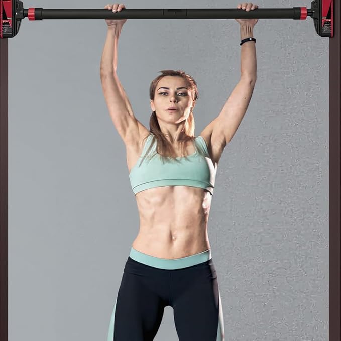 Pull Up Bar for Doorway, Strength Training Chin Up Bar with Level Meter and Adjustable Width for Home Gym,No Screws Required, Weight Capacity 440 LBS