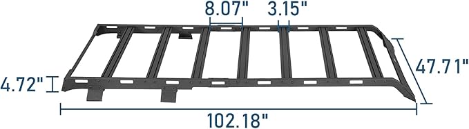 Hooke Road Bronco Full Length Roof Rack Aluminum Cross Bars for 2021-2025 Ford Bronco 4-Door Hardtop (Exclude Bronco Sport), Overlanding Rooftop Cargo Basket Carrier