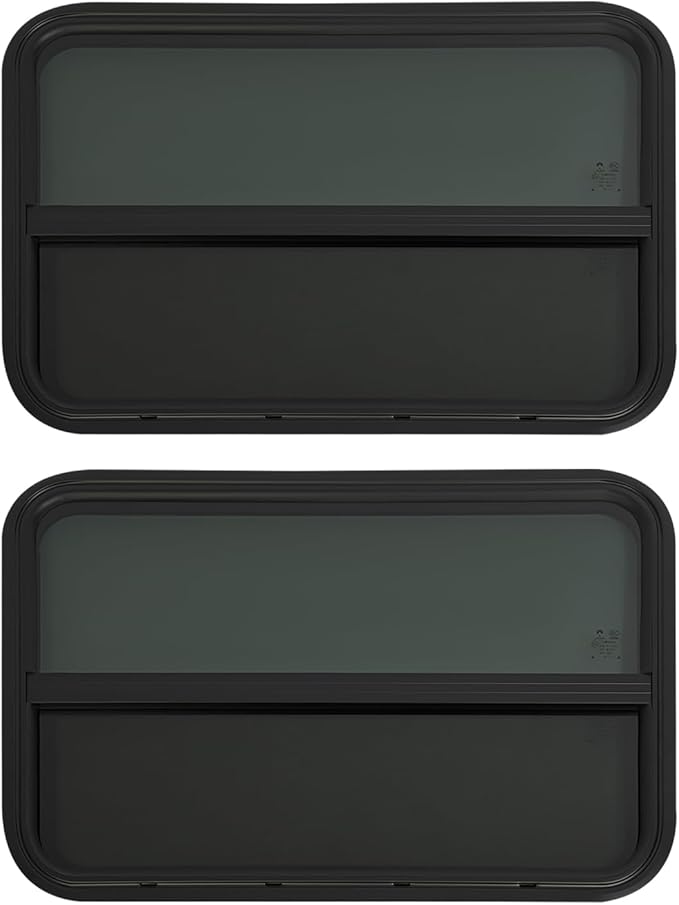 2 Pack RV Window Teardrop Style, 30" X 20" Universal RV Window Vertical Slide With 2 Trim Ring, Vertical Sliding Glass Window with Screen Window for Cargo, Horse Trailer(30"Wx20"H（2 pack）)
