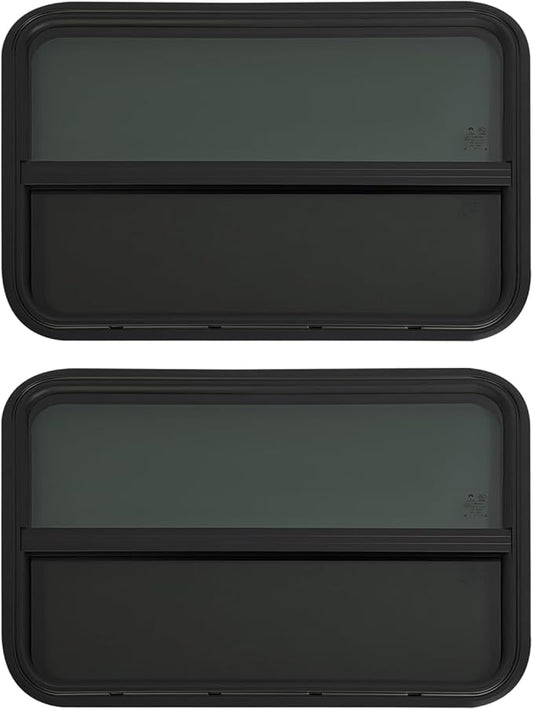 2 Pack RV Window Teardrop Style, 30" X 20" Universal RV Window Vertical Slide With 2 Trim Ring, Vertical Sliding Glass Window with Screen Window for Cargo, Horse Trailer(30"Wx20"H（2 pack）)