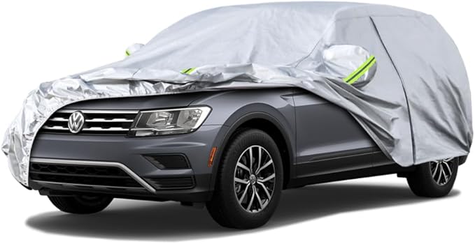 Koukou SUV Car Cover Custom Fit VW Tiguan (2020-2025), Waterproof Car Cover All Weather for Automobiles Outdoor Indoor with Zipper Door, Sun Rain Dust Snow Protection.